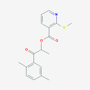 1-(2,5-Dimethylphenyl)-1-oxopropan-2-yl 2-(methylsulfanyl)pyridine-3-carboxylate