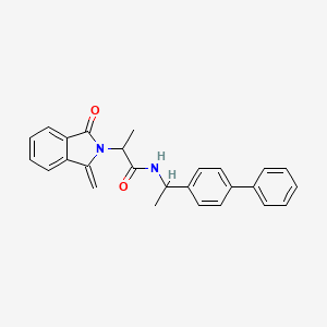 molecular formula C26H24N2O2 B1650197 N-(1-{[1,1'-biphenyl]-4-yl}ethyl)-2-(1-methylidene-3-oxo-2,3-dihydro-1H-isoindol-2-yl)propanamide CAS No. 1147422-48-7