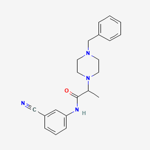 2-(4-benzylpiperazin-1-yl)-N-(3-cyanophenyl)propanamide