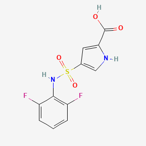 molecular formula C11H8F2N2O4S B1650218 4-[(2,6-difluorophenyl)sulfamoyl]-1H-pyrrole-2-carboxylic acid CAS No. 1152542-35-2