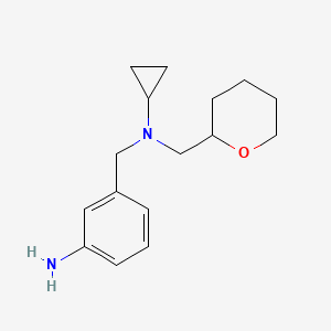 3-({Cyclopropyl[(oxan-2-yl)methyl]amino}methyl)aniline