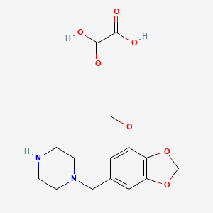 1-[(7-Methoxy-1,3-benzodioxol-5-yl)methyl]piperazine;oxalic acid