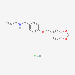 molecular formula C18H20ClNO3 B1650243 N-[[4-(1,3-benzodioxol-5-ylmethoxy)phenyl]methyl]prop-2-en-1-amine;hydrochloride CAS No. 1158563-20-2