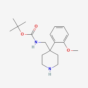 molecular formula C18H28N2O3 B1650246 4-(Boc-aminomethyl)-4-(2-methoxyphenyl)piperidine CAS No. 1158750-87-8