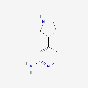 molecular formula C9H13N3 B1650252 4-(Pyrrolidin-3-YL)pyridin-2-amine CAS No. 1159814-33-1