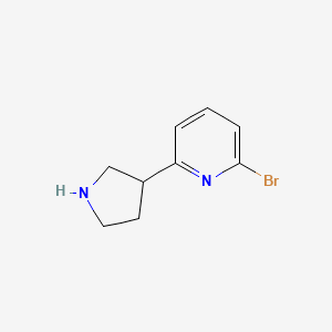 molecular formula C9H11BrN2 B1650255 2-Bromo-6-(pyrrolidin-3-YL)pyridine CAS No. 1159820-75-3