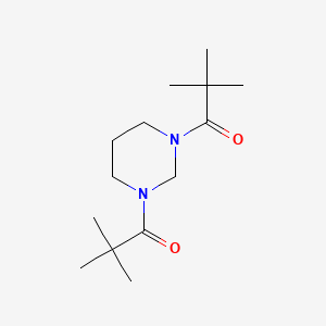 molecular formula C14H26N2O2 B1650262 Pyrimidine, 1,3-bis(2,2-dimethyl-1-oxopropyl)hexahydro- CAS No. 116046-92-5