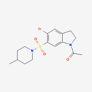 1-{5-bromo-7-[(4-methylpiperidino)sulfonyl]-2,3-dihydro-1H-indol-1-yl}-1-ethanone