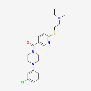 molecular formula C22H29ClN4OS B1650271 {2-[(5-{[4-(3-Chlorophenyl)piperazin-1-yl]carbonyl}pyridin-2-yl)thio]ethyl}diethylamine CAS No. 1163289-43-7