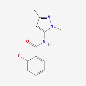 molecular formula C12H12FN3O B1650287 N-(2,5-dimethylpyrazol-3-yl)-2-fluorobenzamide CAS No. 1167995-17-6