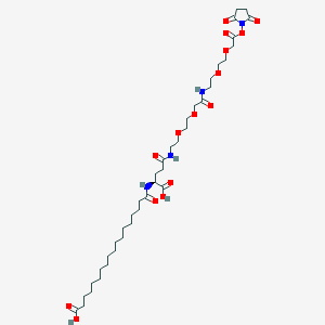 17-((S)-1-Carboxy-3-{2-[2-({2-[2-(2,5-dioxo-pyrrolidin-1-yloxycarbonylmethoxy)ethoxy]ethylcarbamoyl}methoxy)ethoxy]ethylcarbamoyl}propylcarbamoyl)-heptadecanoic acid