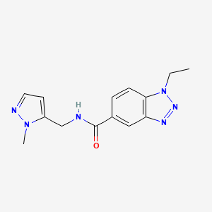 1-ethyl-N-[(1-methyl-1H-pyrazol-5-yl)methyl]-1H-1,2,3-benzotriazole-5-carboxamide