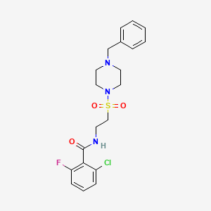 molecular formula C20H23ClFN3O3S B1650292 N-[2-(4-benzylpiperazin-1-yl)sulfonylethyl]-2-chloro-6-fluorobenzamide CAS No. 1170089-43-6