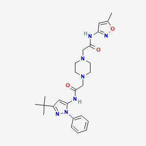 N-(3-tert-butyl-1-phenyl-1H-pyrazol-5-yl)-2-(4-{[(5-methyl-1,2-oxazol-3-yl)carbamoyl]methyl}piperazin-1-yl)acetamide