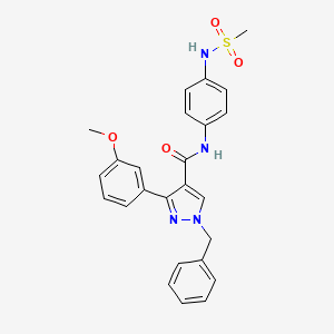 molecular formula C25H24N4O4S B1650294 1-benzyl-N-[4-(methanesulfonamido)phenyl]-3-(3-methoxyphenyl)pyrazole-4-carboxamide CAS No. 1170109-74-6