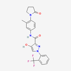 4-hydroxy-N-[3-methyl-4-(2-oxopyrrolidin-1-yl)phenyl]-1-[2-(trifluoromethyl)phenyl]-1H-pyrazole-3-carboxamide