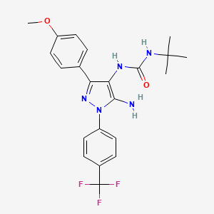 N-{5-amino-3-(4-methoxyphenyl)-1-[4-(trifluoromethyl)phenyl]-1H-pyrazol-4-yl}-N'-(tert-butyl)urea