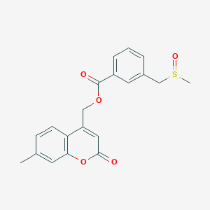 molecular formula C20H18O5S B1650299 (7-methyl-2-oxo-2H-chromen-4-yl)methyl 3-(methanesulfinylmethyl)benzoate CAS No. 1170201-87-2