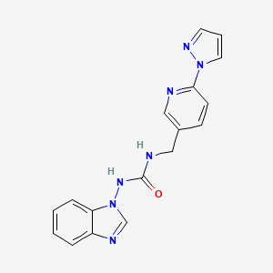 3-(1H-1,3-benzodiazol-1-yl)-1-{[6-(1H-pyrazol-1-yl)pyridin-3-yl]methyl}urea