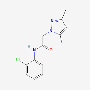 molecular formula C13H14ClN3O B1650303 N-(2-chlorophenyl)-2-(3,5-dimethyl-1H-pyrazol-1-yl)acetamide CAS No. 1170362-13-6