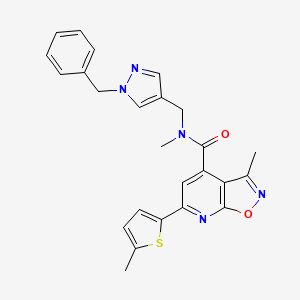 molecular formula C25H23N5O2S B1650306 N-[(1-benzyl-1H-pyrazol-4-yl)methyl]-N,3-dimethyl-6-(5-methylthiophen-2-yl)-[1,2]oxazolo[5,4-b]pyridine-4-carboxamide CAS No. 1170384-57-2