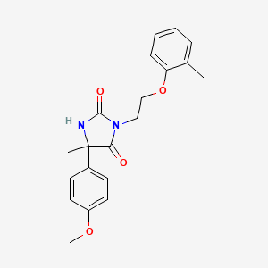 5-(4-Methoxyphenyl)-5-methyl-3-[2-(2-methylphenoxy)ethyl]imidazolidine-2,4-dione