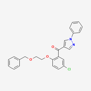 molecular formula C25H21ClN2O3 B1650309 {2-[2-(benzyloxy)ethoxy]-5-chlorophenyl}(1-phenyl-1H-pyrazol-4-yl)methanone CAS No. 1170410-93-1