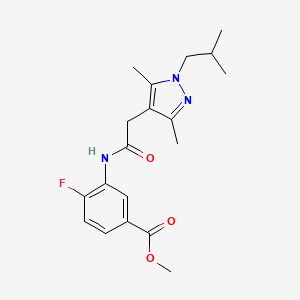 methyl 3-{2-[3,5-dimethyl-1-(2-methylpropyl)-1H-pyrazol-4-yl]acetamido}-4-fluorobenzoate