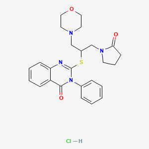 4(3H)-Quinazolinone, 2-((1-(4-morpholinylmethyl)-2-(2-oxo-1-pyrrolidinyl)ethyl)thio)-3-phenyl-, monohydrochloride