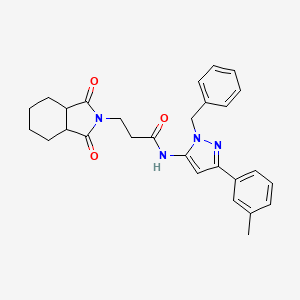 N-[1-benzyl-3-(3-methylphenyl)-1H-pyrazol-5-yl]-3-(1,3-dioxo-octahydro-1H-isoindol-2-yl)propanamide