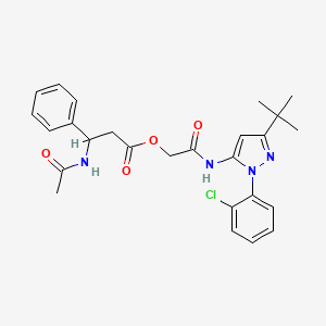 molecular formula C26H29ClN4O4 B1650323 [2-[[5-Tert-butyl-2-(2-chlorophenyl)pyrazol-3-yl]amino]-2-oxoethyl] 3-acetamido-3-phenylpropanoate CAS No. 1170889-50-5