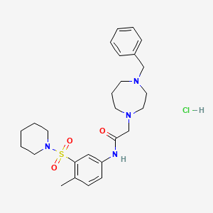 2-(4-benzyl-1,4-diazepan-1-yl)-N-(4-methyl-3-piperidin-1-ylsulfonylphenyl)acetamide;hydrochloride