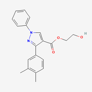 2-hydroxyethyl 3-(3,4-dimethylphenyl)-1-phenyl-1H-pyrazole-4-carboxylate