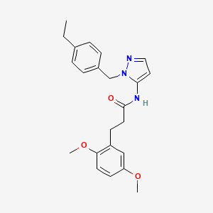 molecular formula C23H27N3O3 B1650337 3-(2,5-dimethoxyphenyl)-N-{1-[(4-ethylphenyl)methyl]-1H-pyrazol-5-yl}propanamide CAS No. 1171315-54-0
