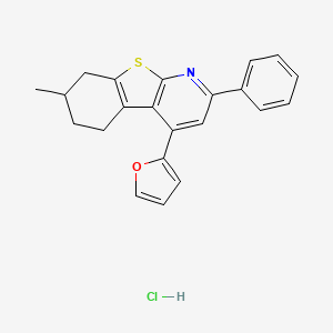 3-(Furan-2-yl)-11-methyl-5-phenyl-8-thia-6-azatricyclo[7.4.0.0^{2,7}]trideca-1(9),2(7),3,5-tetraene hydrochloride