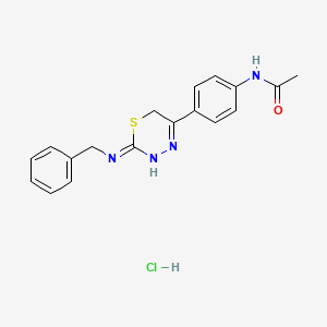 molecular formula C18H19ClN4OS B1650351 N-{4-[2-(benzylamino)-6H-1,3,4-thiadiazin-5-yl]phenyl}acetamide hydrochloride CAS No. 1171600-72-8
