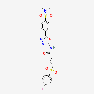 N-(5-(4-(N,N-dimethylsulfamoyl)phenyl)-1,3,4-oxadiazol-2-yl)-4-((4-fluorophenyl)sulfonyl)butanamide