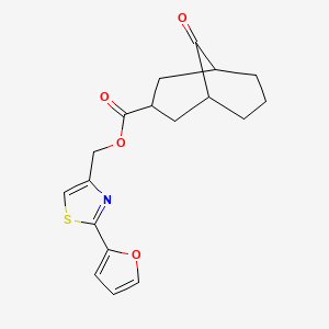 molecular formula C18H19NO4S B1650354 [2-(Furan-2-yl)-1,3-thiazol-4-yl]methyl 9-oxobicyclo[3.3.1]nonane-3-carboxylate CAS No. 1171645-72-9