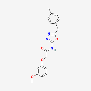 molecular formula C19H19N3O4 B1650360 2-(3-甲氧基苯氧基)-N-(5-(4-甲基苄基)-1,3,4-恶二唑-2-基)乙酰胺 CAS No. 1171748-11-0