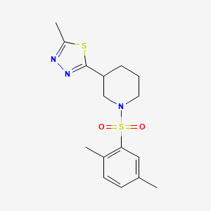 molecular formula C16H21N3O2S2 B1650361 2-(1-((2,5-Dimethylphenyl)sulfonyl)piperidin-3-yl)-5-methyl-1,3,4-thiadiazole CAS No. 1171764-32-1