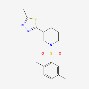 molecular formula C16H21N3O2S2 B1650361 2-(1-((2,5-Dimethylphenyl)sulfonyl)piperidin-3-yl)-5-methyl-1,3,4-thiadiazol CAS No. 1171764-32-1