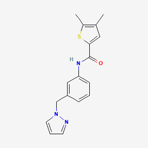 molecular formula C17H17N3OS B1650363 4,5-dimethyl-N-{3-[(1H-pyrazol-1-yl)methyl]phenyl}thiophene-2-carboxamide CAS No. 1171790-85-4
