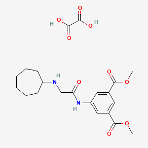 molecular formula C21H28N2O9 B1650364 1,3-Dimethyl 5-[2-(cycloheptylamino)acetamido]benzene-1,3-dicarboxylate; oxalic acid CAS No. 1171837-77-6