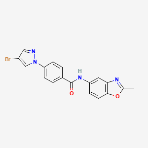 4-(4-bromo-1H-pyrazol-1-yl)-N-(2-methyl-1,3-benzoxazol-5-yl)benzamide