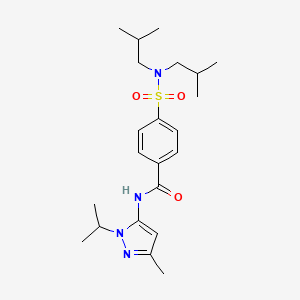 molecular formula C22H34N4O3S B1650369 4-(N,N-diisobutylsulfamoyl)-N-(1-isopropyl-3-methyl-1H-pyrazol-5-yl)benzamide CAS No. 1171914-64-9