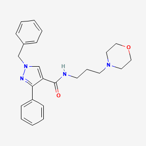 molecular formula C24H28N4O2 B1650372 1-benzyl-N-(3-morpholin-4-ylpropyl)-3-phenylpyrazole-4-carboxamide CAS No. 1171920-99-2