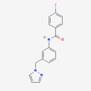 molecular formula C17H14IN3O B1650374 4-iodo-N-[3-(pyrazol-1-ylmethyl)phenyl]benzamide CAS No. 1171934-07-8