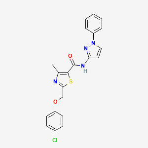 2-[(4-chlorophenoxy)methyl]-4-methyl-N-(1-phenyl-1H-pyrazol-3-yl)-1,3-thiazole-5-carboxamide