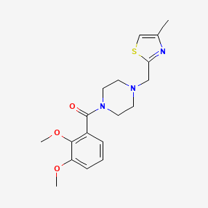 molecular formula C18H23N3O3S B1650386 (2,3-Dimethoxyphenyl)-[4-[(4-methyl-1,3-thiazol-2-yl)methyl]piperazin-1-yl]methanone CAS No. 1172423-41-4