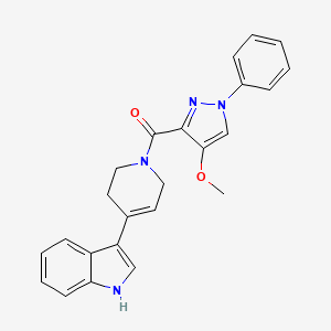 molecular formula C24H22N4O2 B1650396 3-[1-(4-methoxy-1-phenyl-1H-pyrazole-3-carbonyl)-1,2,3,6-tetrahydropyridin-4-yl]-1H-indole CAS No. 1172735-51-1